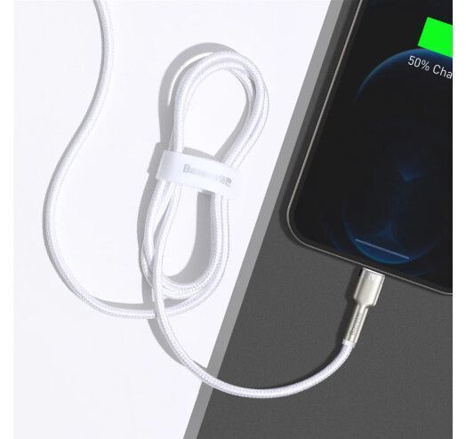 Кабель Baseus Cafule Metal Lightning 2.4A 1 М (CALJK-A02) White 252220 фото