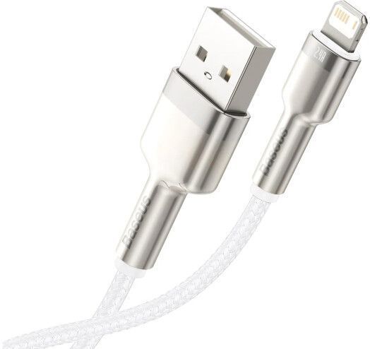 Кабель Baseus Cafule Metal Lightning 2.4A 1 М (CALJK-A02) White 252220 фото
