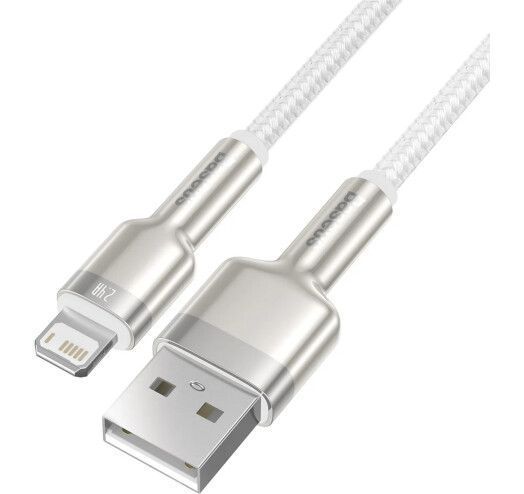 Кабель Baseus Cafule Metal Lightning 2.4A 1 М (CALJK-A02) White 252220 фото