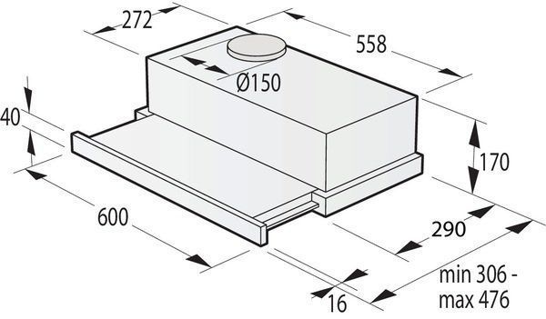 Витяжка Gorenje телескопічна, 60см, 450м.куб/год, нерж (TH62E4X) 374217 фото