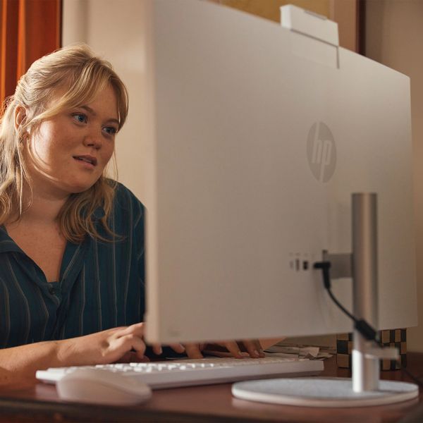 Комп'ютер персональний моноблок HP All-in-One 27" FHD IPS AG, Intel U7-155U, 16GB, F512GB, UMA, WiFi, кл+м, DOS, білий (A45E3EA) 366054 фото