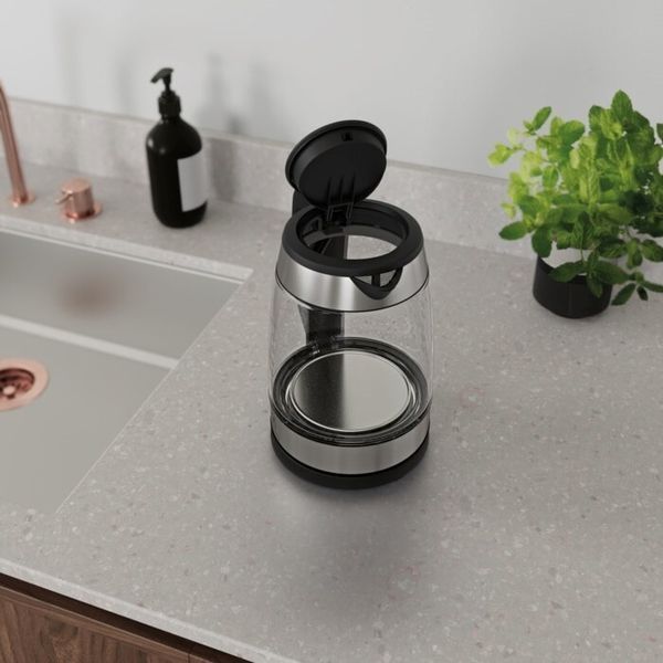 Електрочайник Electrolux 1.7л, Strix, скло, сріблясто-чорний (E4GK1-4GB) 369668 фото