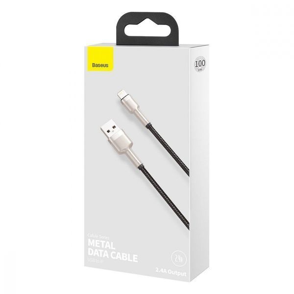 Кабель Baseus Cafule Metal Lightning 2.4A 1 М (CALJK-A02) White 252220 фото