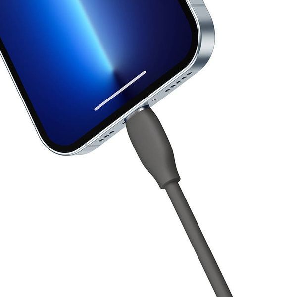 Кабель Baseus Jelly Liquid Silica Gel Fast Charging Data USB кабель Data Type-C to Lightning 20W 2m (CAGD020101) Black 265818 фото