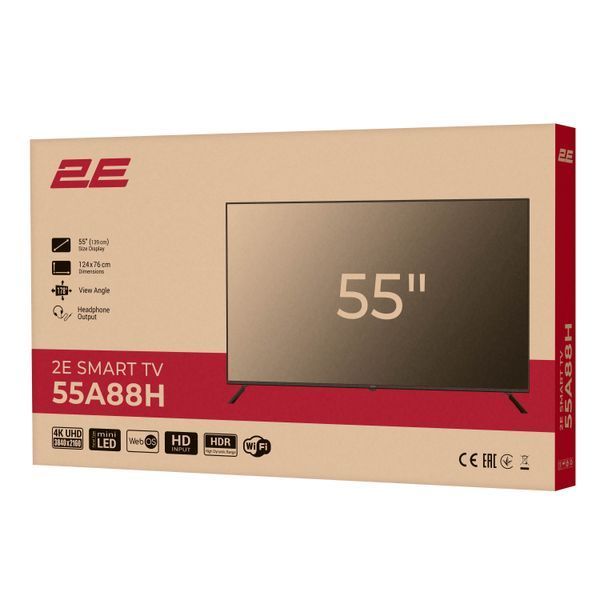 Телевізор 55" 2E MiniLED 4K 60Hz Smart WebOS Black (2E-55A88H) 363365 фото