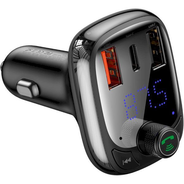Автомобільне ЗУ Baseus FM Launcher S-13 2USB + Type-C CCMT000101 Black 279543 фото