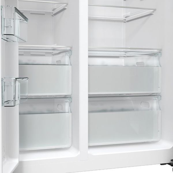 Холодильник SBS Gorenje, 179х70х92см, 2 двері, 376(190)л, А++, NF+, Інв., Зона св-ті, диспенсер, генератор льоду, Зовн. Диспл, нерж (NRR9185ESXL1) 374886 фото