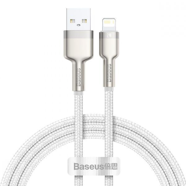 Кабель Baseus Cafule Metal Lightning 2.4A 1 М (CALJK-A02) White 252220 фото