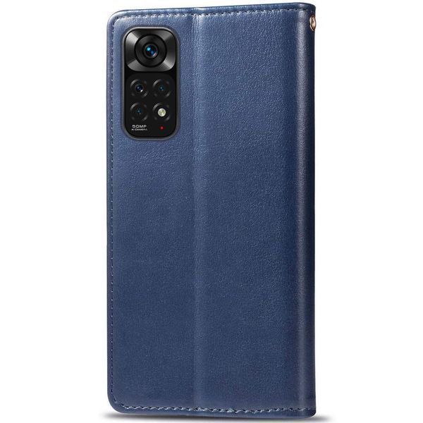 Шкіряний чохол книжка GETMAN Gallant (PU) для Xiaomi Redmi Note 11 (Global) / Note 11S Синій 253396 фото