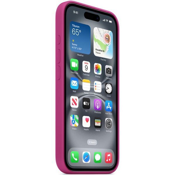 Чохол Silicone case (AAA) full with Magsafe and Animation для Apple iPhone 16 Plus (6.7") Fuchsia 323963 фото