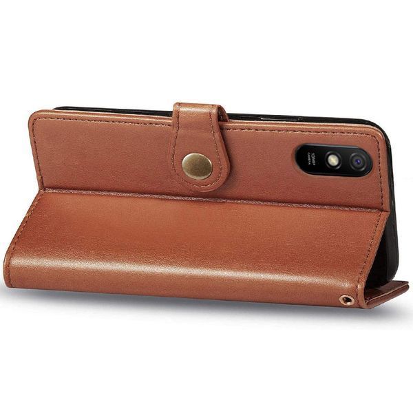 Шкіряний чохол книжка GETMAN Gallant (PU) для Xiaomi Redmi 9A Коричневий 200607 фото