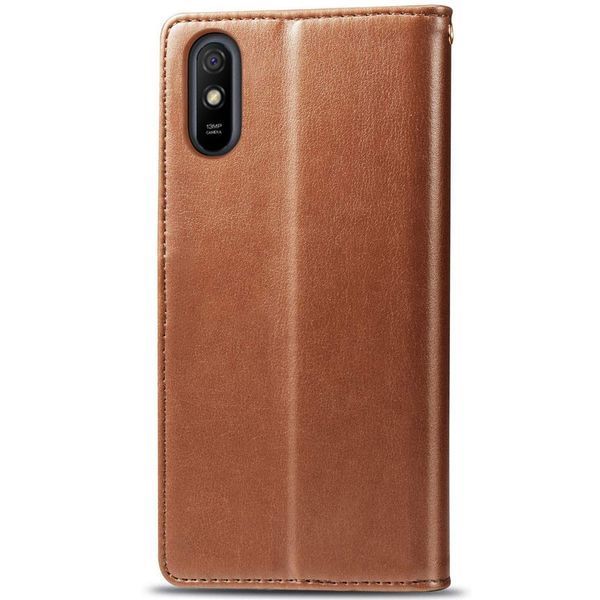 Шкіряний чохол книжка GETMAN Gallant (PU) для Xiaomi Redmi 9A Коричневий 200607 фото