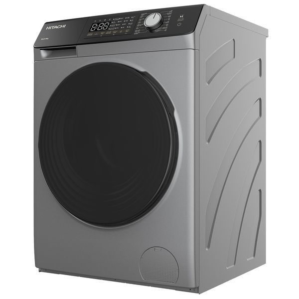 Пральна машина Hitachi фронтальна, 8кг, 1400, A+++, 60см, дисплей, пара, інвертор, люк чорний, cріблястий 398313 фото