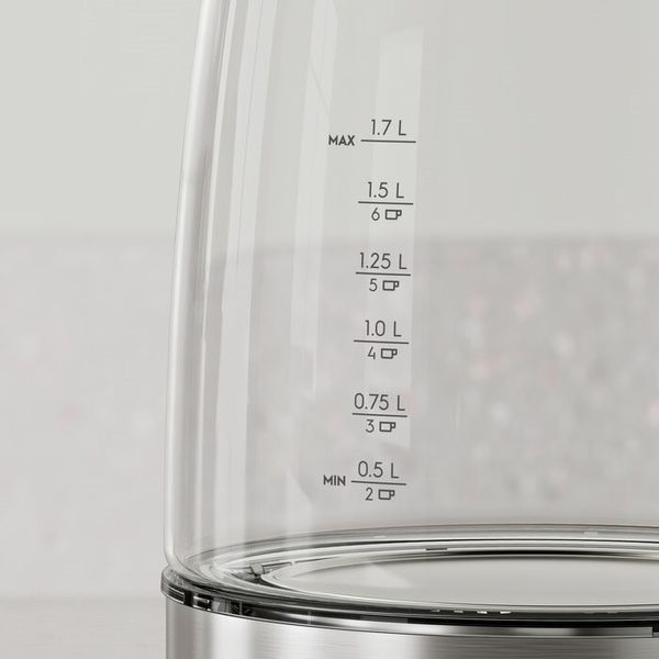 Електрочайник Electrolux 1.7л, Strix, скло, сріблясто-чорний (E4GK1-4GB) 369668 фото