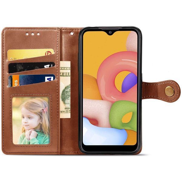 Шкіряний чохол книжка GETMAN Gallant (PU) для Xiaomi Redmi 9A Коричневий 200607 фото