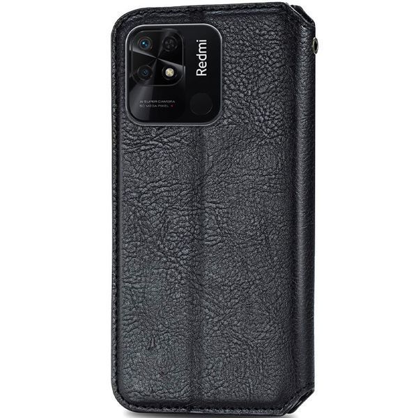 Шкіряний чохол-книжка GETMAN Cubic (PU) для Xiaomi Redmi 10A Чорний 358392 фото