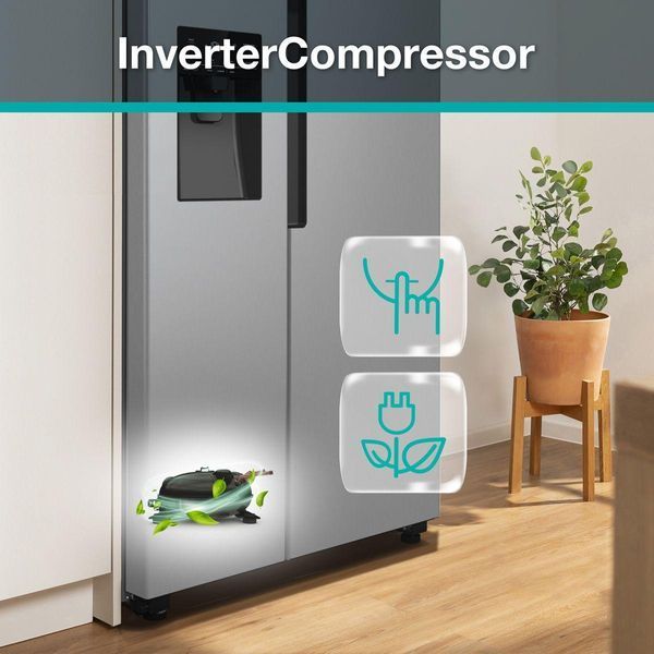 Холодильник SBS Gorenje, 179х70х92см, 2 двері, 376(190)л, А++, NF+, Інв., Зона св-ті, диспенсер, генератор льоду, Зовн. Диспл, нерж (NRR9185ESXL1) 374886 фото