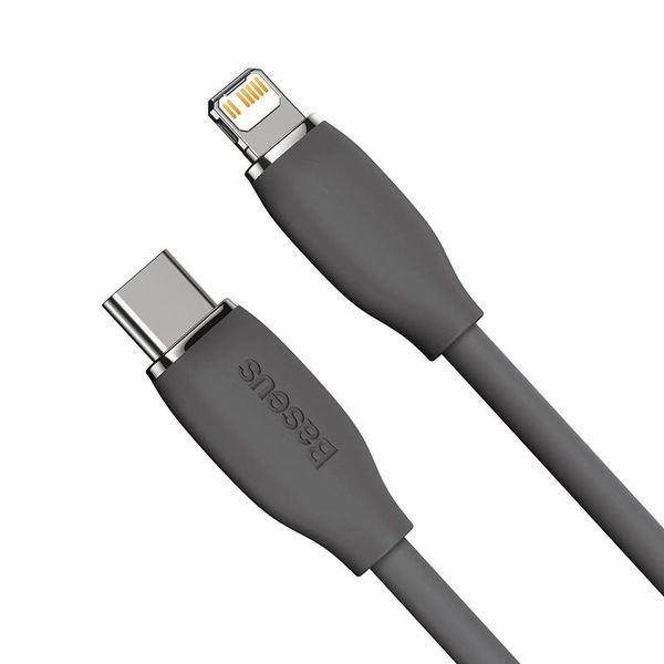 Кабель Baseus Jelly Liquid Silica Gel Fast Charging Data USB кабель Data Type-C to Lightning 20W 2m (CAGD020101) Black 265818 фото