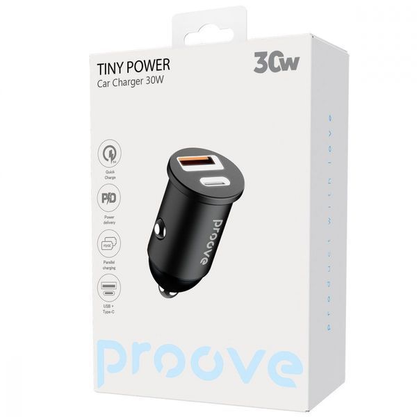 АЗП Proove Tiny Power 30W (Type-C + USB) (ACTP30111201) Black 329156 фото