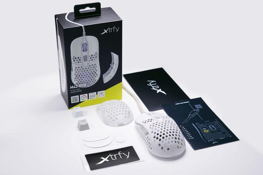 Миша Xtrfy M42, USB-A, RGB, білий (XG-M42-RGB-WHITE) 374337 фото