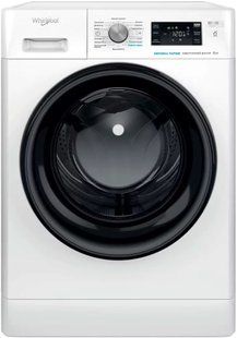 Пральна машина Whirlpool фронтальна, 8кг, 1200, A+++, 60см, дисплей, пара, інвертор, люк чорний, білий (FFB8248BVUA) 375610 фото