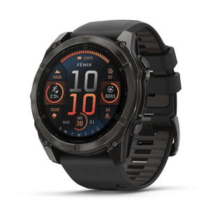Смарт-годинник Garmin Fenix 8 51mm AMOLED Sapphire Carbon Gray DLC Titanium w. Black/Pebble Gray S. Band (010-02905-20,010-02905-21) 323574 фото