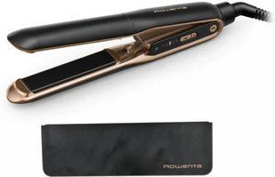 Випрямляч Rowenta Thermocare Ultimate Experience, темп.режимів-5, 150-210С, дисплей, кераміка, чорно-золотий (SF8120F0) 363465 фото