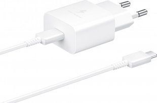 Зарядний Пристрій Samsung 15W EP-T1510XWEGRU Power Adapter + Type-C to Type-C Cable White 241518 фото