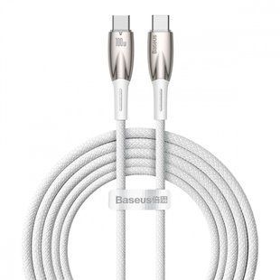 Кабель Baseus Glimmer Series Fast Charging Type-C To Type-C 100W (2m) CADH000802 White 272542 фото