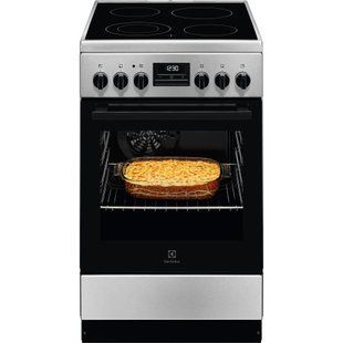 Плита Electrolux електрична склокерамічна, 57л, 50x60см, дисплей, конвекція, нерж (LKR540266X) 375325 фото