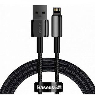 Кабель Baseus Tungsten Gold Fast Charging Data USB кабель USB To IP 2.4A 2 М (CALWJ-A01) Black 252221 фото