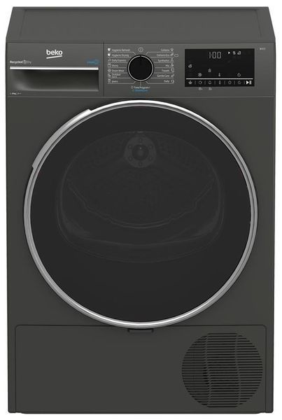 Сушильна машина Beko тепловий насос, 8кг, A++, 60см, дисплей, підсвітка барабану, сірий (B3T68239MG) 374423 фото
