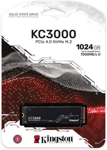 Накопичувач SSD Kingston M.2 1TB PCIe 4.0 KC3000 (SKC3000S/1024G) 370246 фото
