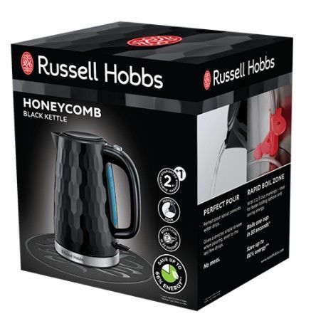 Електрочайник Russell Hobbs Honeycomb 1.7л, пластик, чорний (26051-70) 363353 фото