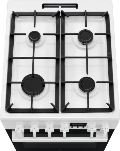 Плита Electrolux комбінована, 57л, 50x60см, дисплей, конвекція, чавун, білий (LKK520211W) 375951 фото