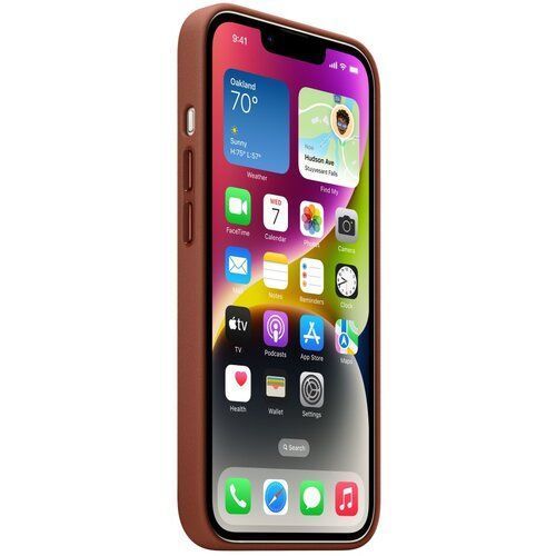 Чохол-накладка Apple iPhone 14 Leather Case with MagSafe - Umber (MPP73) 264939 фото
