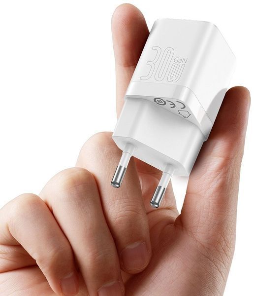 Зарядний Пристрій Baseus GaN3 Fast Charger 30W (CCGN010102) (1 Type-C) White 255178 фото
