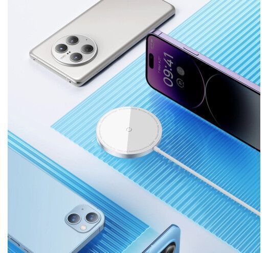 Бездротовий зарядний пристрій Baseus Simple Mini3 Magnetic Wireless Charger 15W CCJJ040012 Silver 272540 фото