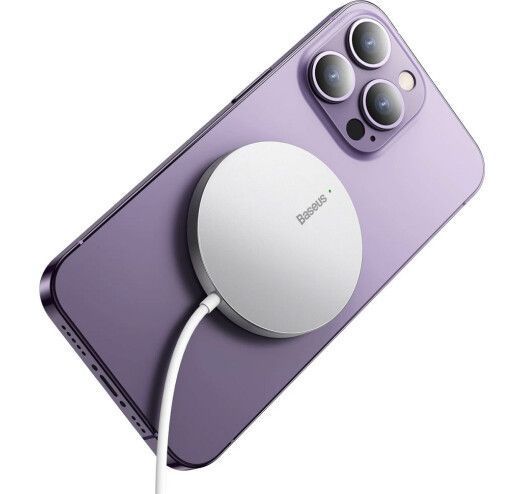 Бездротовий зарядний пристрій Baseus Simple Mini3 Magnetic Wireless Charger 15W CCJJ040012 Silver 272540 фото