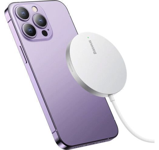 Бездротовий зарядний пристрій Baseus Simple Mini3 Magnetic Wireless Charger 15W CCJJ040012 Silver 272540 фото