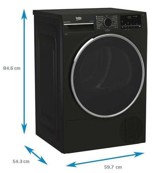 Сушильна машина Beko тепловий насос, 8кг, A++, 60см, дисплей, підсвітка барабану, сірий (B3T68239MG) 374423 фото