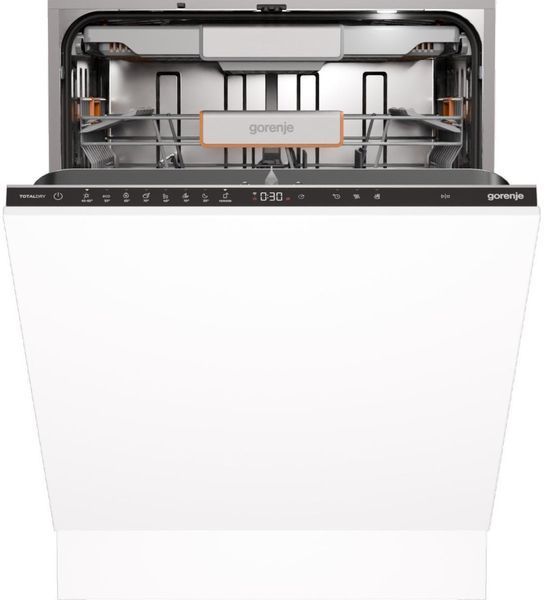 Посудомийна машина Gorenje вбудовувана, 16компл., A+++, 60см, інвертор,Wi-Fi, AquaStop, сенсорн.упр, 3и кошики, білий (GV673A65) 375629 фото