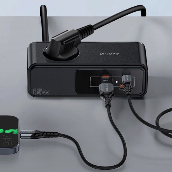Мережевий фільтр Proove Homester Pro 65W (AC + 2xType-C + 2xUSB) 1.5m (PSHP25002201) black 355577 фото