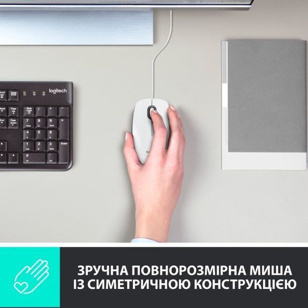 Миша LOGITECH Mouse M100 Білий - USB - AKOYA HANGTAB BOX M100 306860 фото
