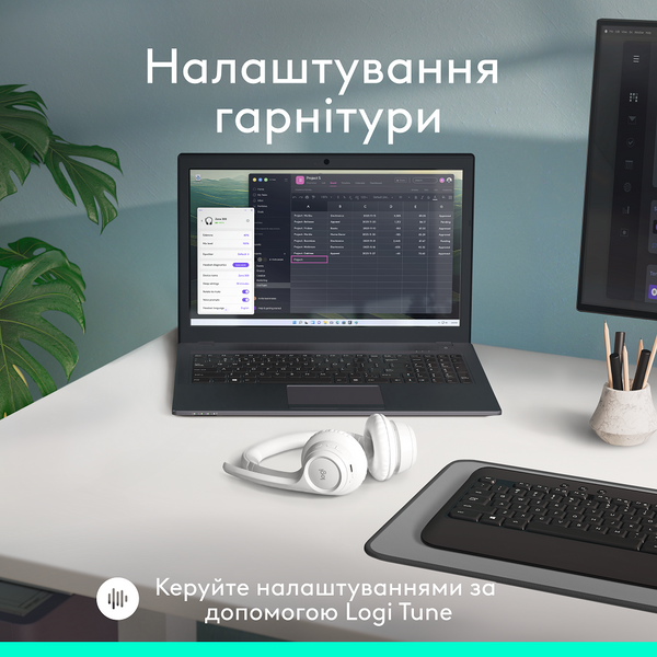 гарнітура LOGITECH Zone 300 Wireless Headset BT WHITE (981-001417) 307252 фото
