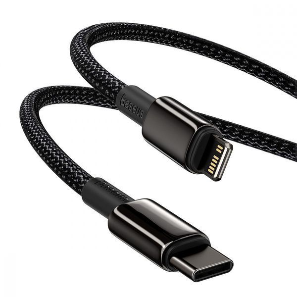 Кабель Baseus Tungsten Gold Type-C To Lightning PD 20W (1m) CATLWJ-01 Black 274256 фото