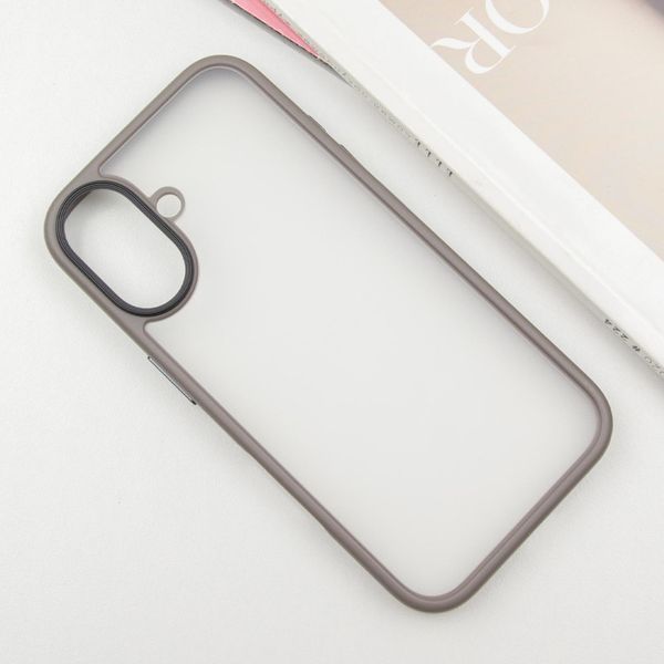 TPU+PC чохол Metal Buttons для Apple iPhone 16 (6.1") Сірий 318259 фото