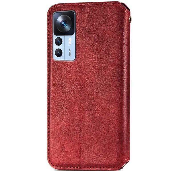 Шкіряний чохол-книжка GETMAN Cubic (PU) для Xiaomi 12T / 12T Pro Червоний 358393 фото