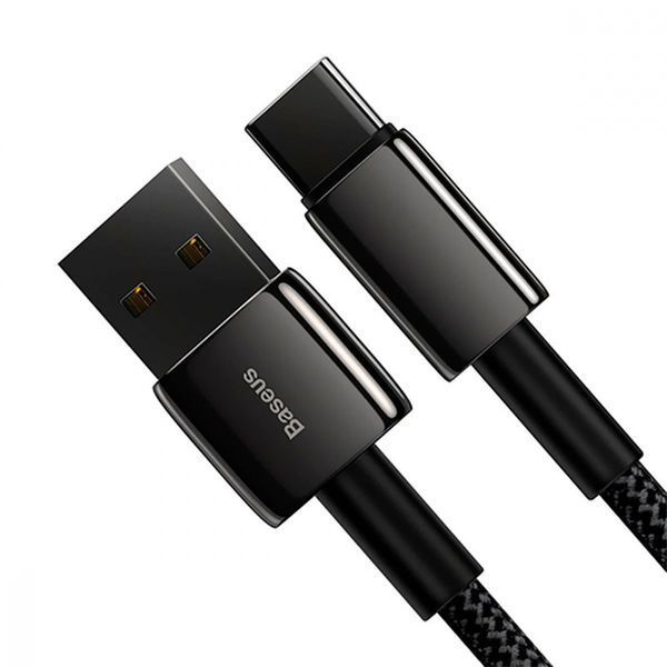 Кабель Baseus Tungsten Gold Fast Charging Data USB кабель USB To IP 2.4A 2 М (CALWJ-A01) Black 252221 фото