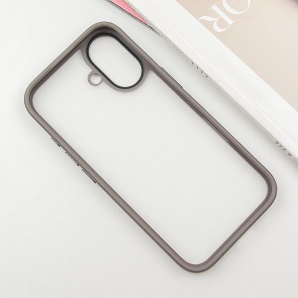 TPU+PC чохол Metal Buttons для Apple iPhone 16 (6.1") Сірий 318259 фото